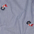 Embroidered Navy & White Stripe ~ Cotton